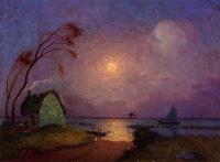 Ferdinand Loyen Du Puigaudeau - Cottage in the Moonlight in Briere